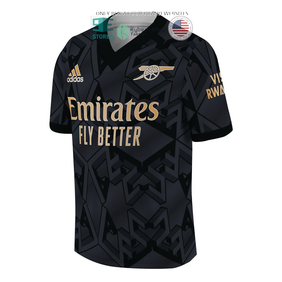 arsenal emirates fly better odegaard 8 black football jersey 2 80772