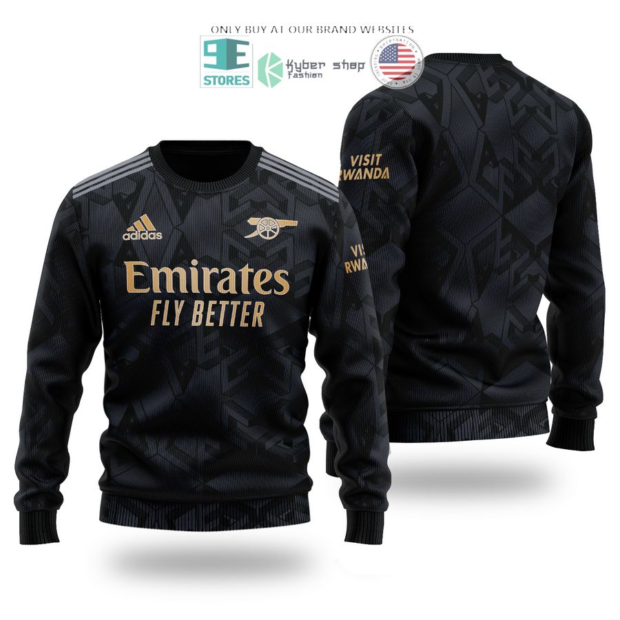 arsenal emirates fly better visit rwanda black sweater sweatshirt 1 15179