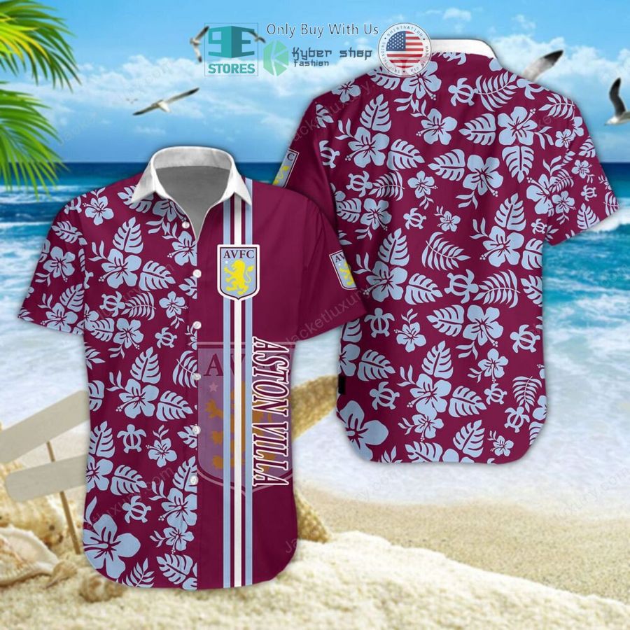 aston villa f c hawaiian shirt shorts 1 64440