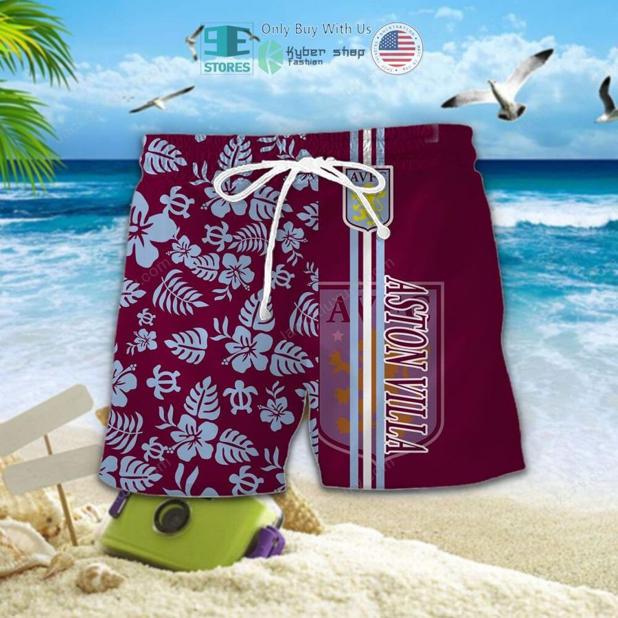 aston villa f c hawaiian shirt shorts 2 11404