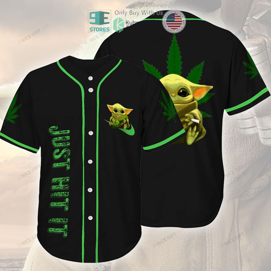 baby yoda weed just hit it black baseball jersey 1 86629