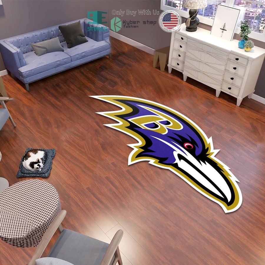 baltimore ravens logo shaped rug 1 40103