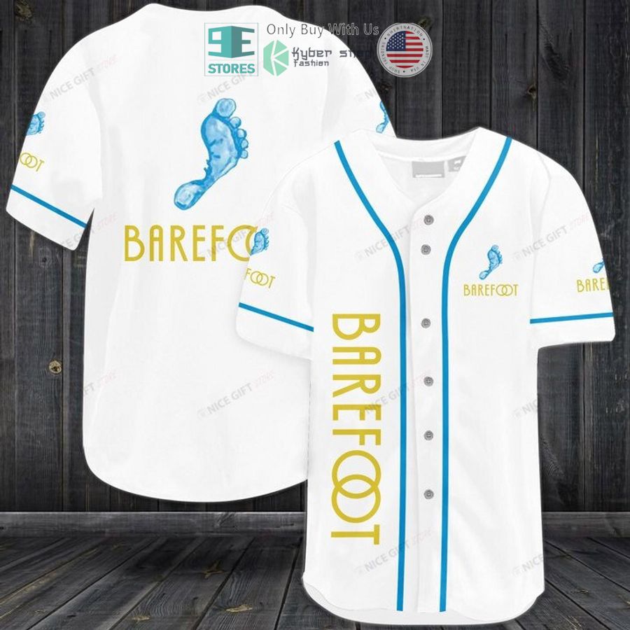 barefoot logo white baseball jersey 1 85564