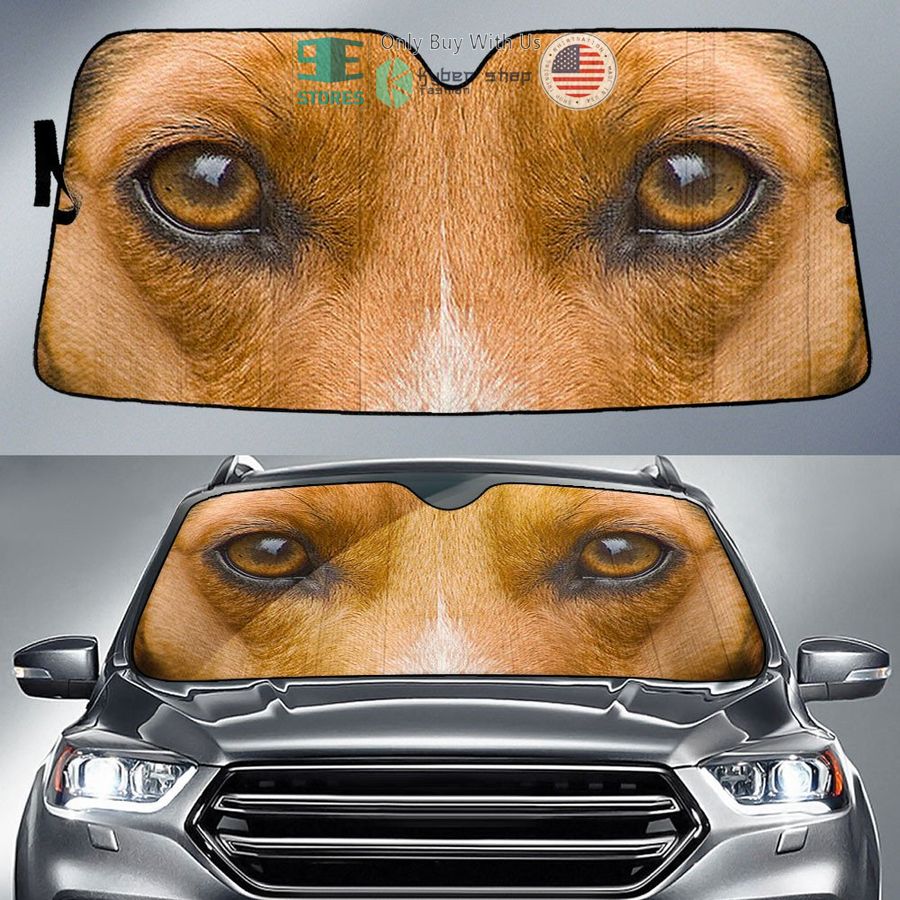 beagle dog eyes car sun shade 1 31152