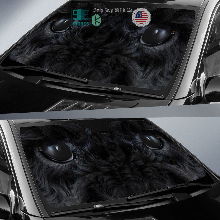 black poodle eyes car sun shade 2 88533