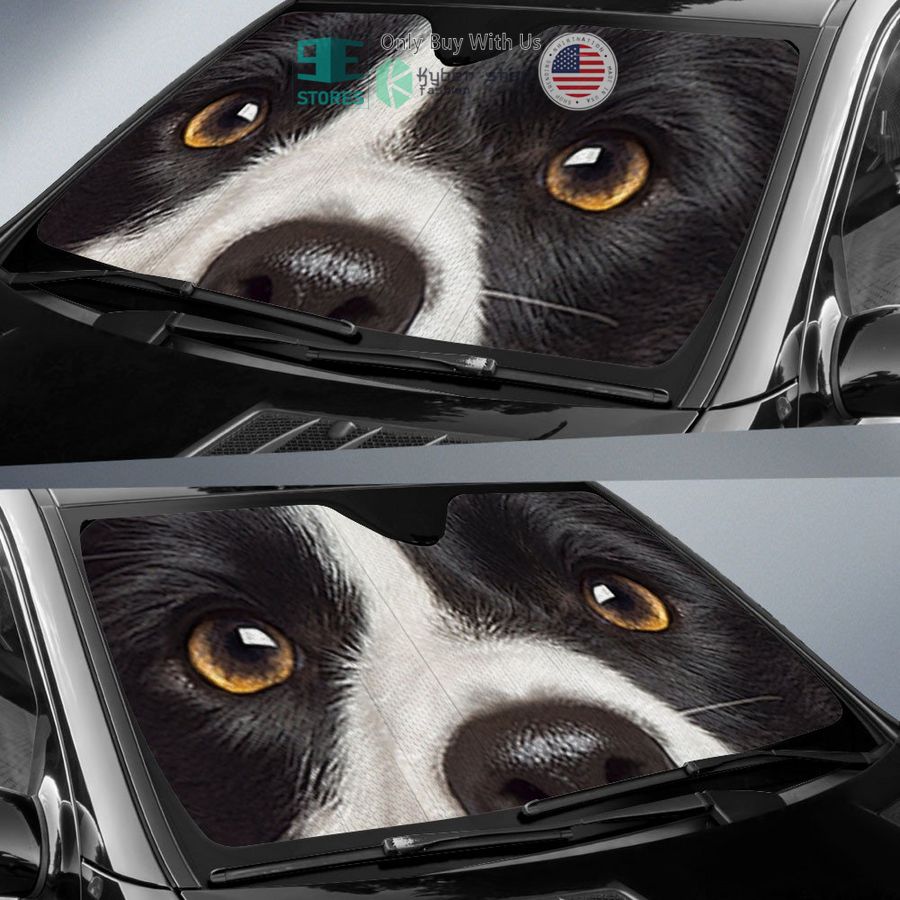 border collie dog eyes car sun shade 2 1818