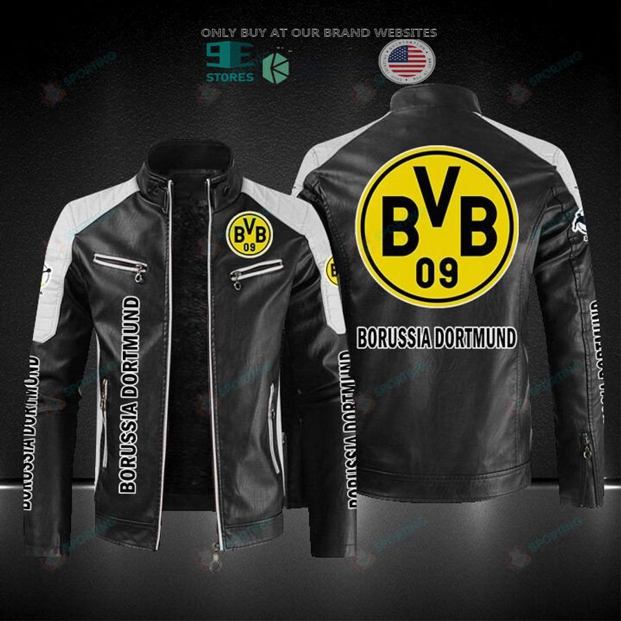 borussia dortmund block leather jacket 1 4182