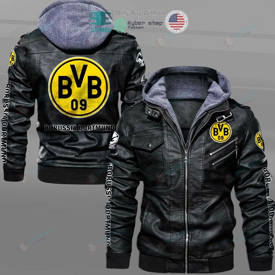 borussia dortmund logo leather jacket 1 31213