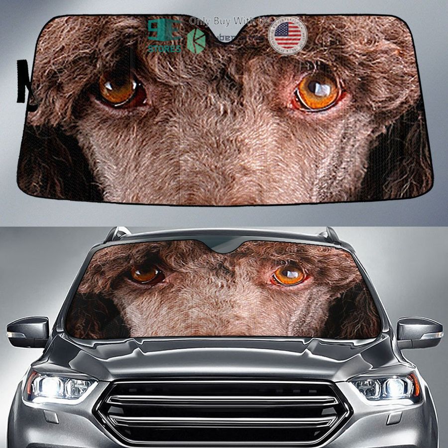 brown standard poodles car sun shade 1 65801