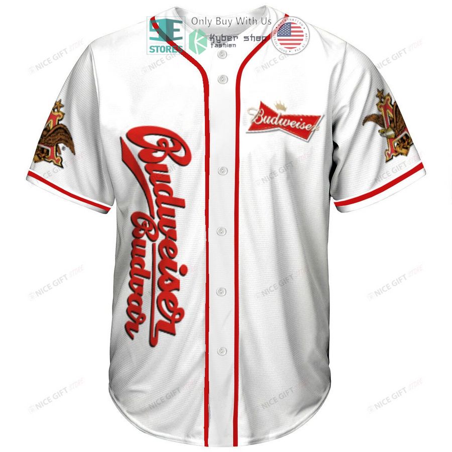 budweiser white baseball jersey 2 64183