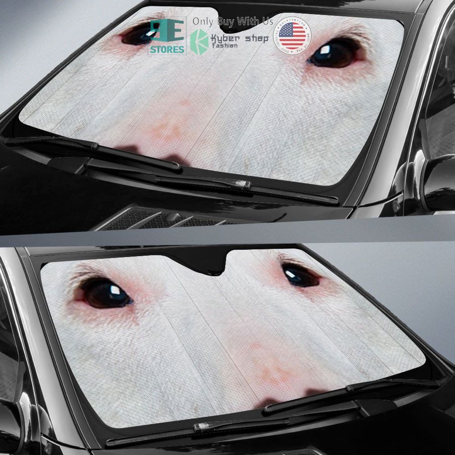 bull terrier dog eyes car sun shade 2 42185