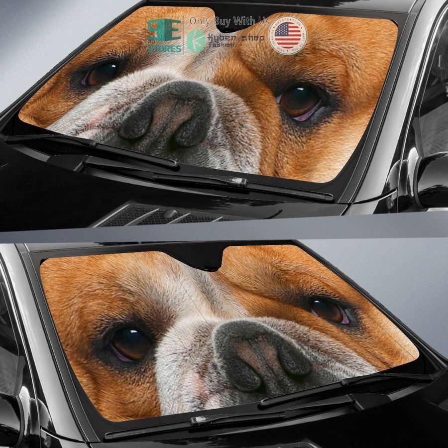 bulldog dog eyes car sun shade 2 12129