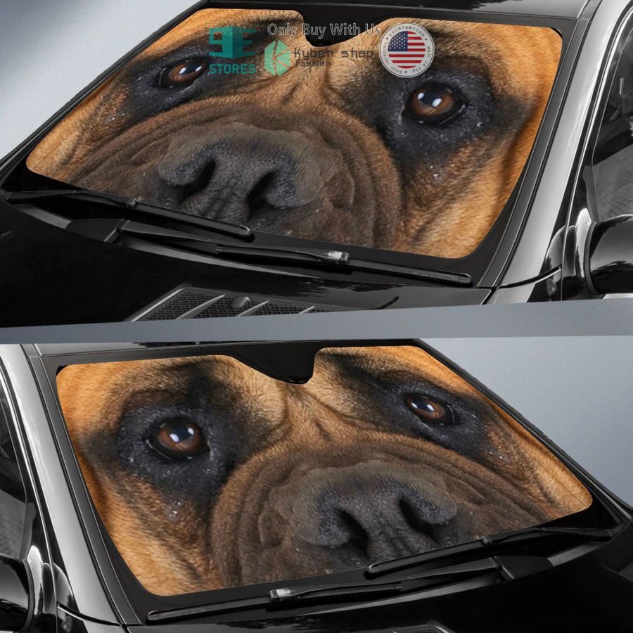 bullmastiff dog eyes car sun shade 2 4646