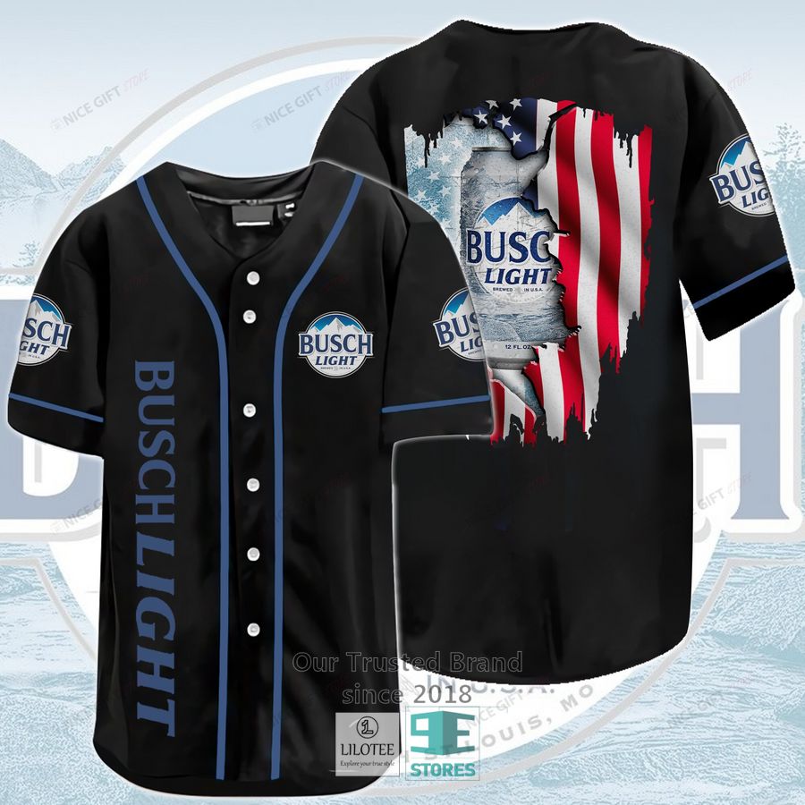 busch light us flag black baseball jersey 1 55999