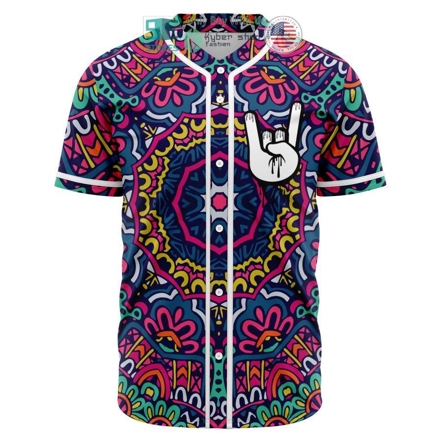 certified headbanger rock handsign trippy baseball jersey 2 3120