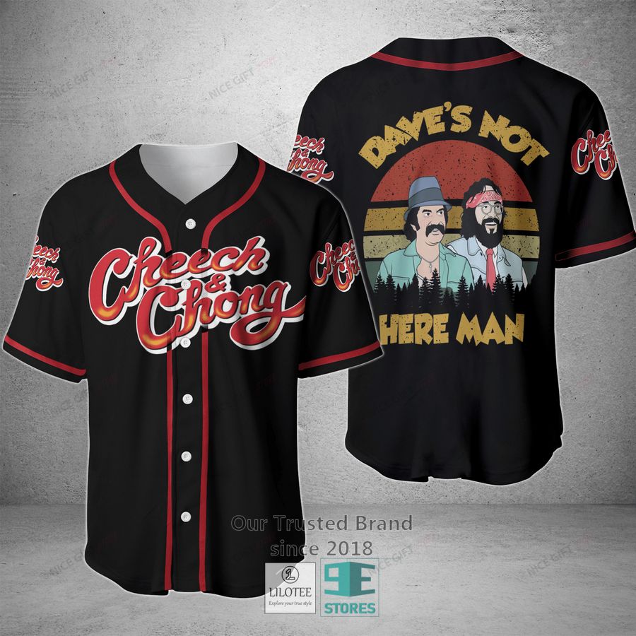 cheech chong daves not here man baseball jersey 1 70295