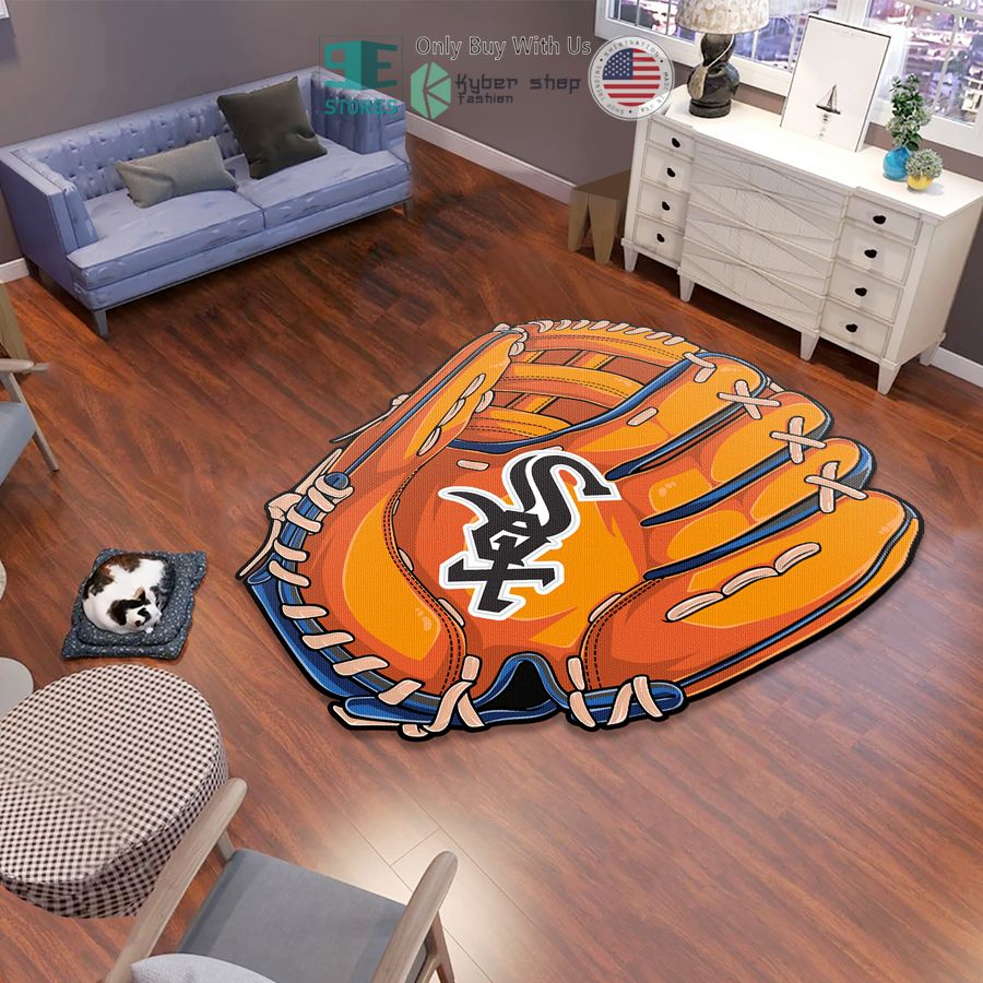 chicago white sox baseball glove grey shaped rug 1 86364