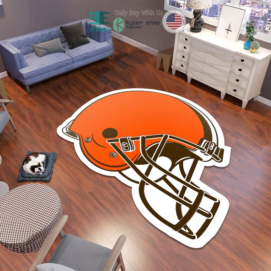 cleveland browns logo shaped rug 1 62335