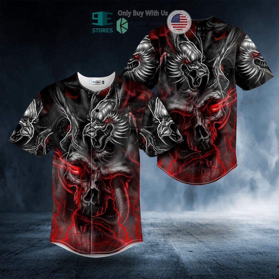 combat dragon glowing eye ghost skull baseball jersey 1 75824