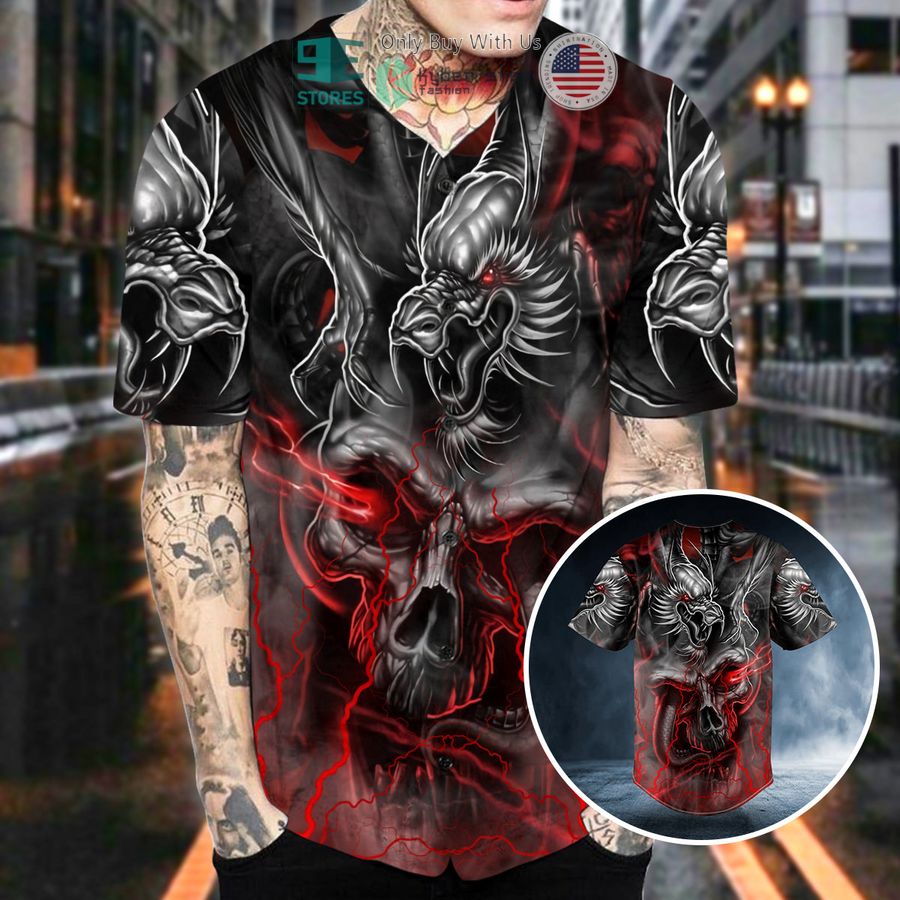 combat dragon glowing eye ghost skull baseball jersey 2 31143