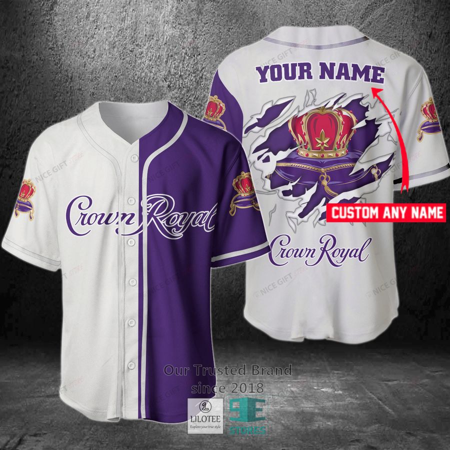 crown royal your name white purple baseball jersey 1 96818