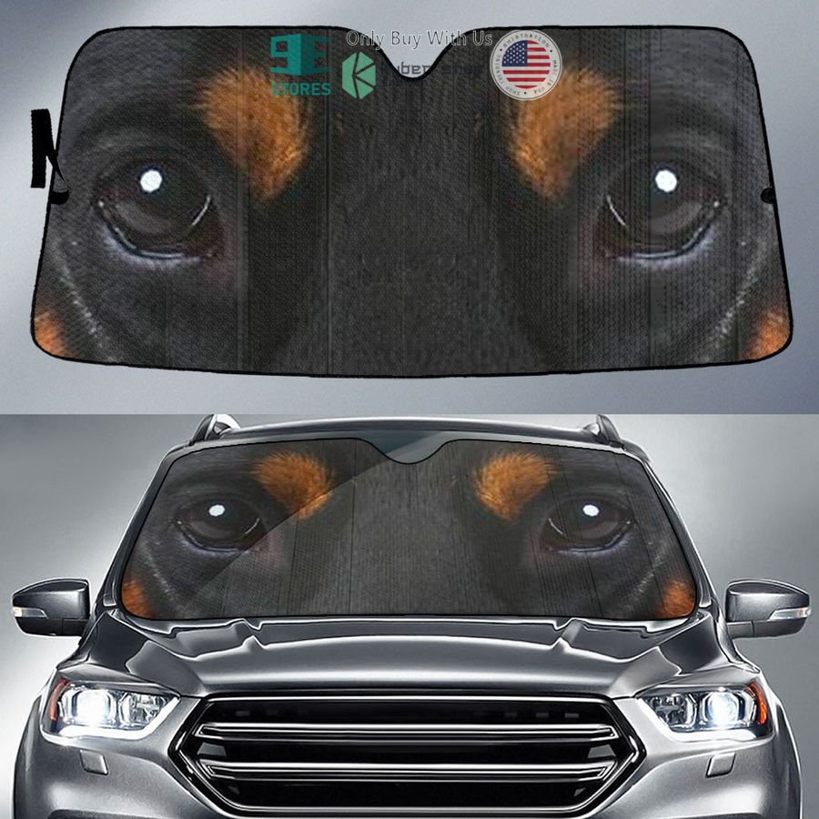 doberman pinscher dog eyes car sun shade 1 43768