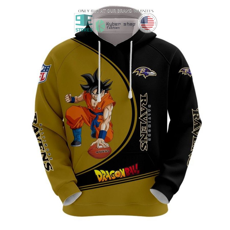 dragon ball son goku baltimore ravens black brown 3d shirt hoodie 2 51791