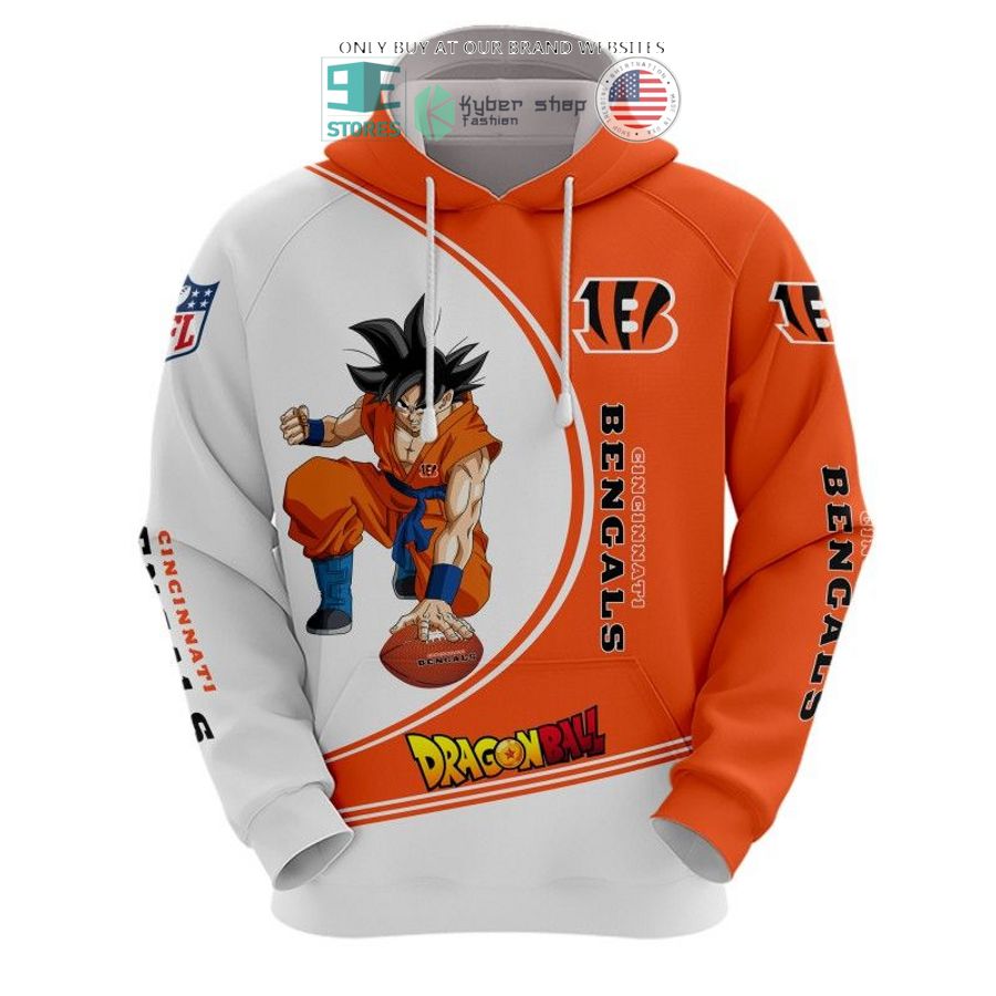 dragon ball son goku cincinnati bengals white orange 3d shirt hoodie 2 46935