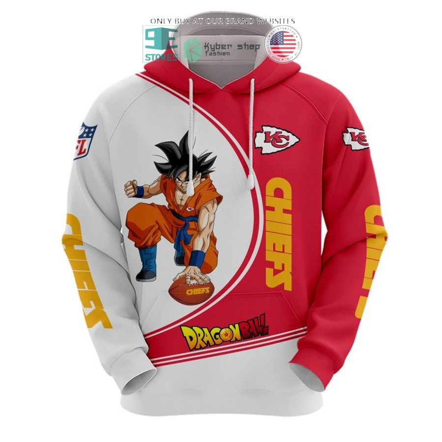 dragon ball son goku kansas city chiefs white red 3d shirt hoodie 2 61188