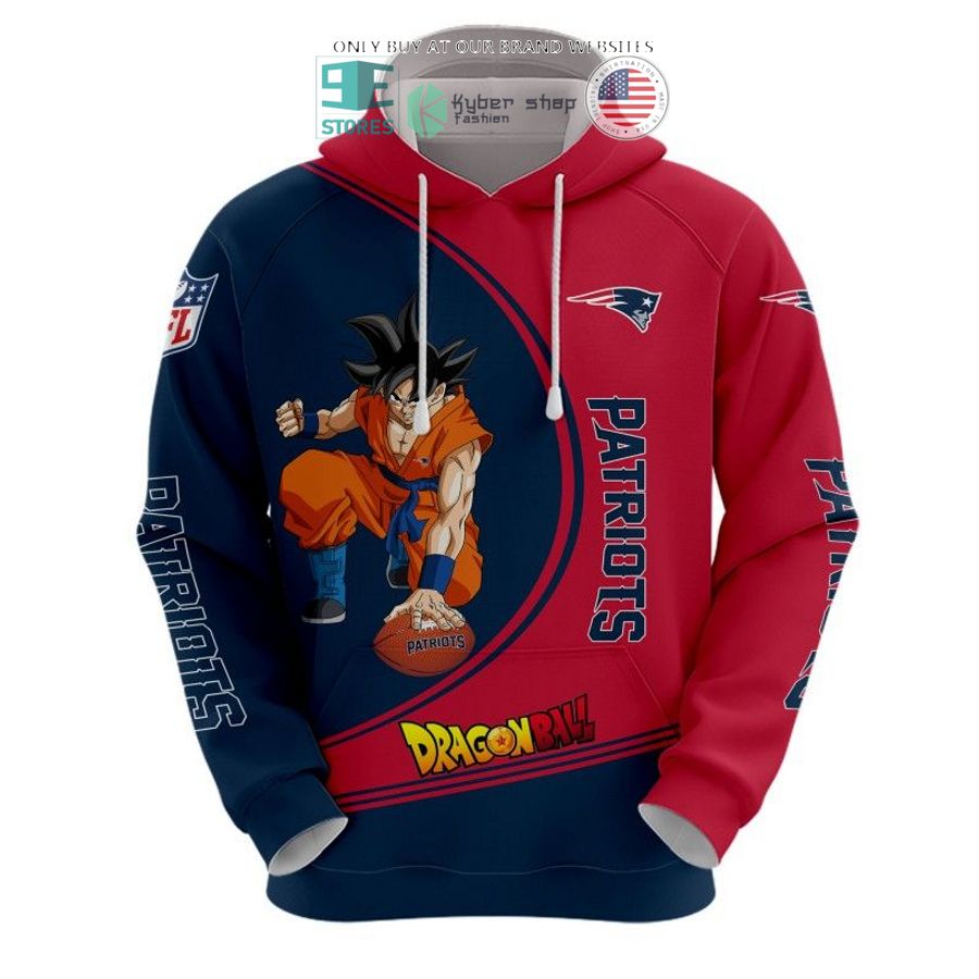 dragon ball son goku new england patriots red blue 3d shirt hoodie 2 23729