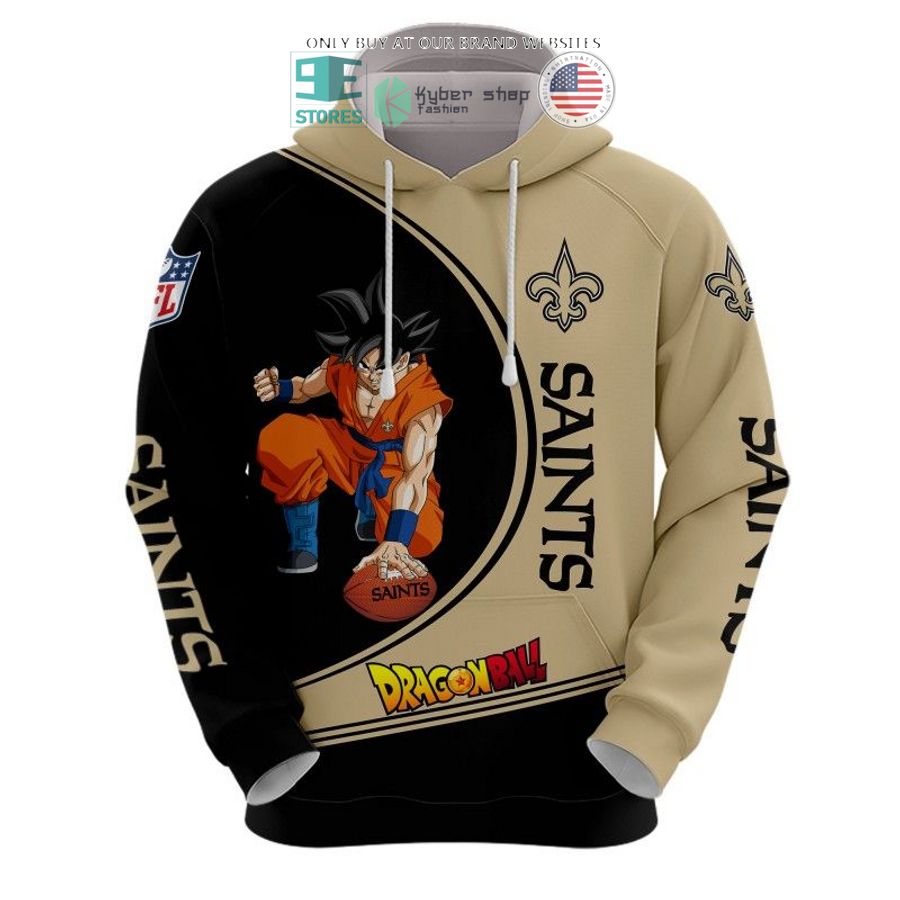 dragon ball son goku new orleans saints khaki black 3d shirt hoodie 2 29014