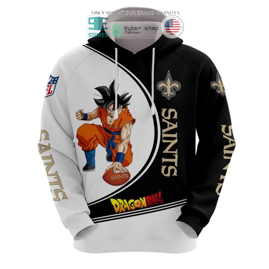 dragon ball son goku new orleans saints white black 3d shirt hoodie 2 95876