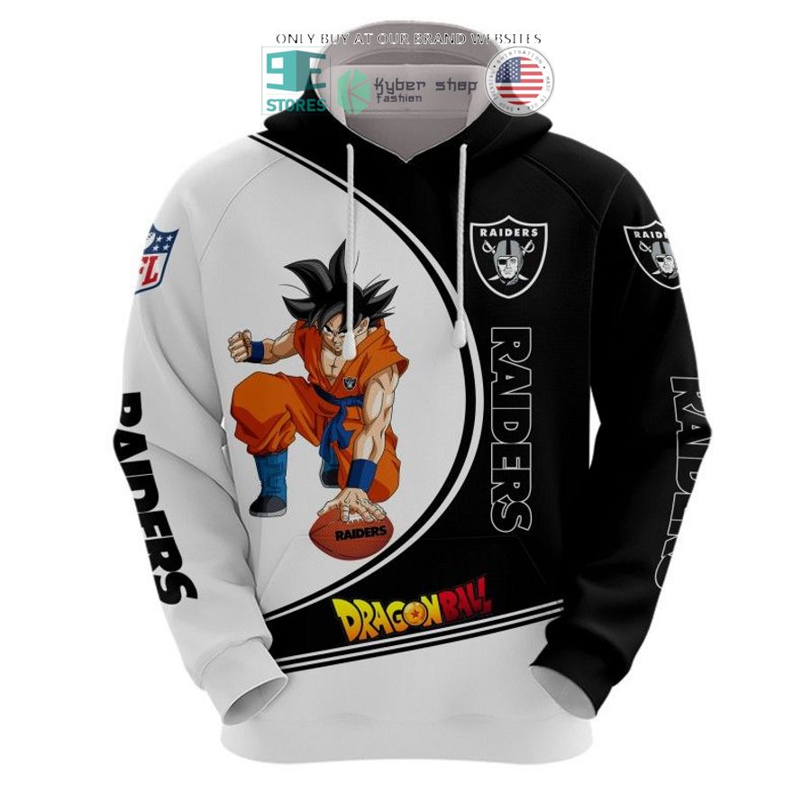 dragon ball son goku oakland raiders white black 3d shirt hoodie 2 19839