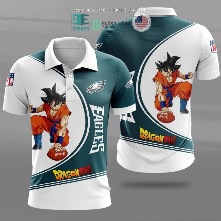 dragon ball son goku philadelphia eagles white dark green 3d shirt hoodie 1 68459