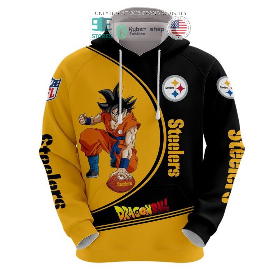 dragon ball son goku pittsburgh steelers black yellow 3d shirt hoodie 2 18208