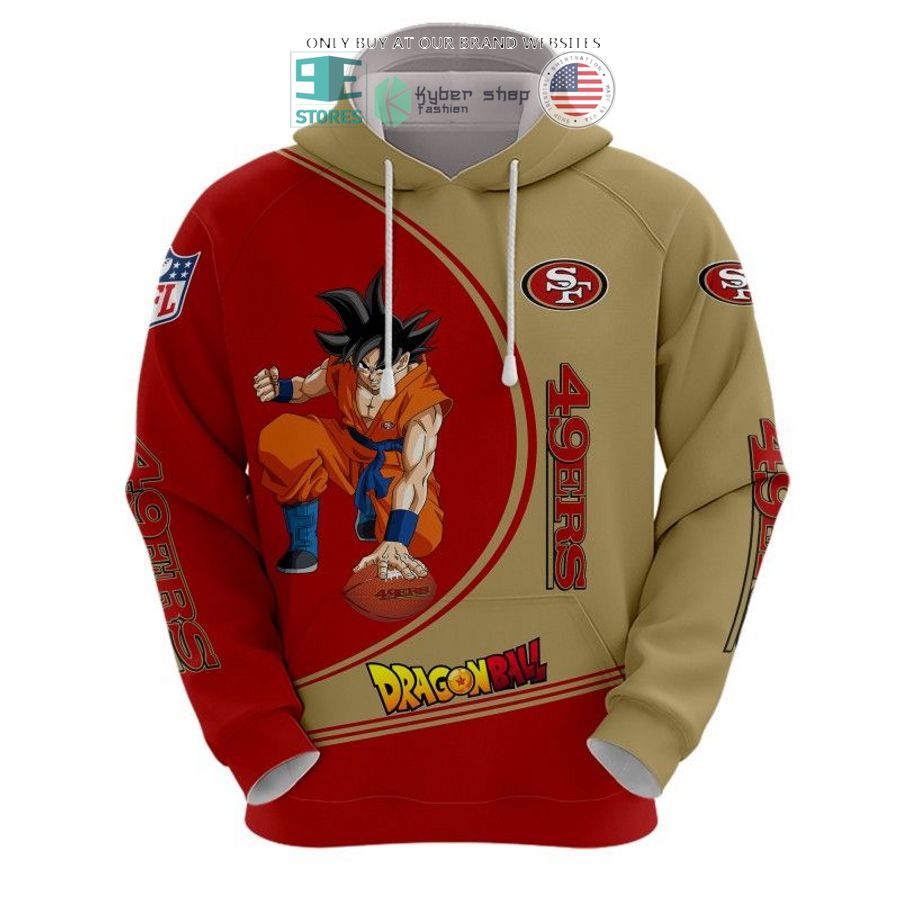 dragon ball son goku san francisco 49ers red brown 3d shirt hoodie 2 39775