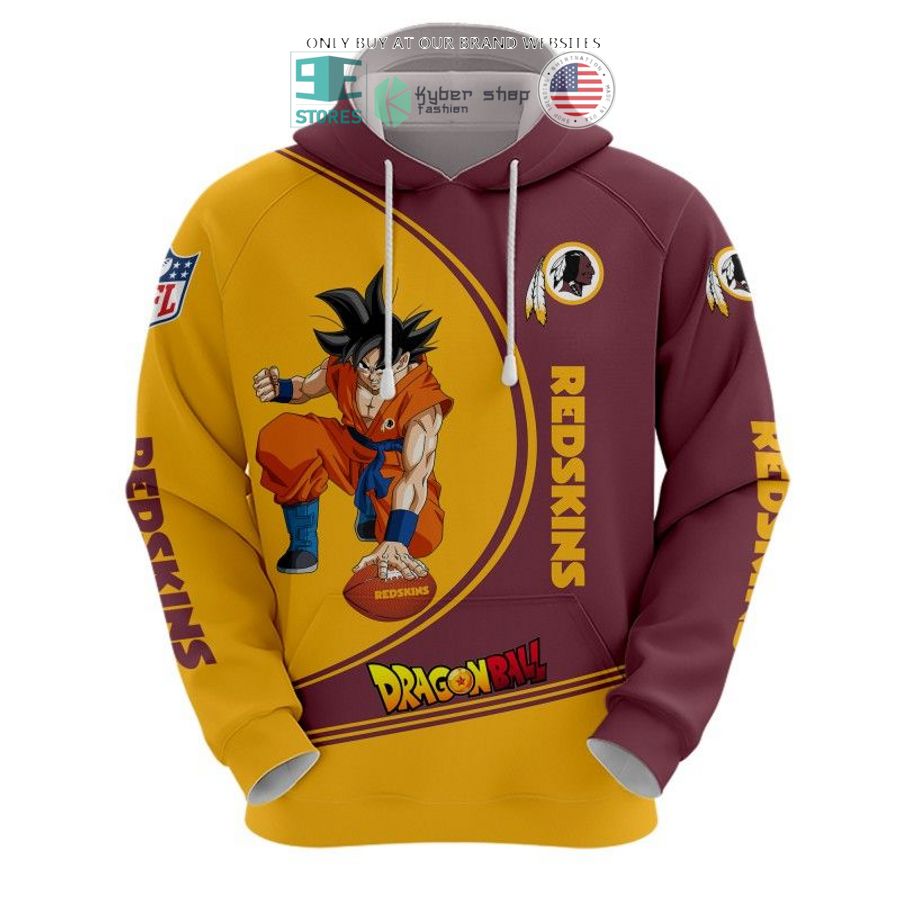 dragon ball son goku washington redskins yellow red 3d shirt hoodie 2 41279