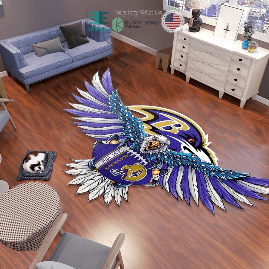 eagle united states flag baltimore ravens shaped rug 1 21526