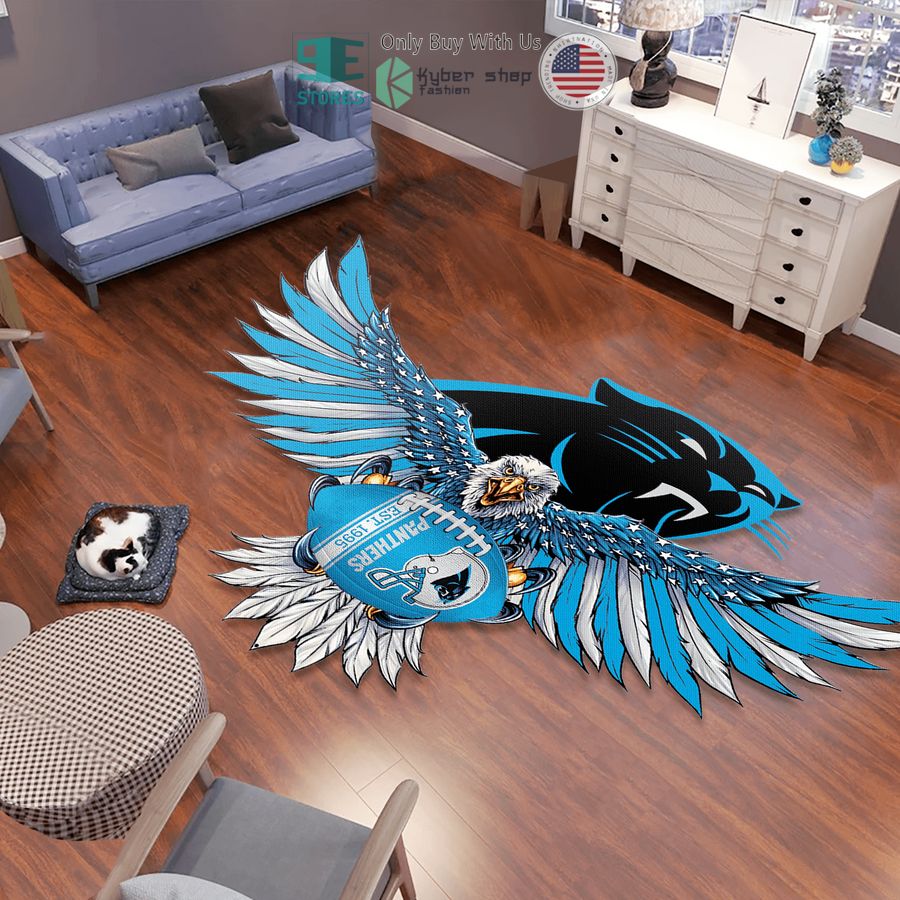 eagle united states flag carolina panthers shaped rug 1 80501