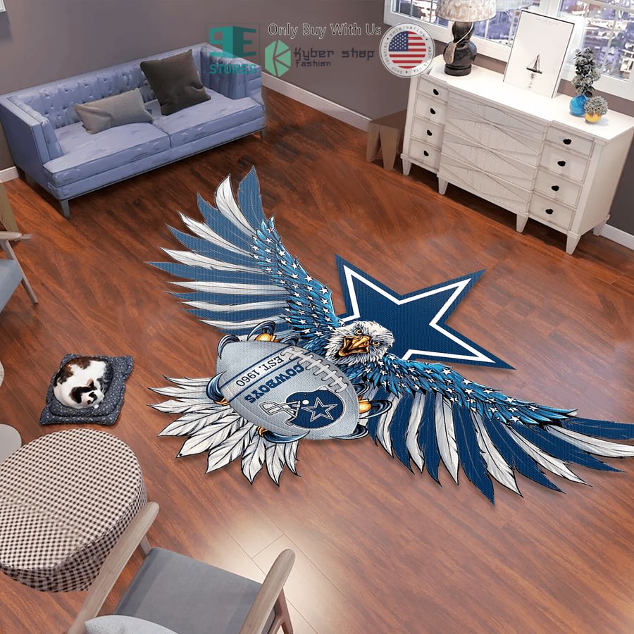 eagle united states flag dallas cowboys shaped rug 1 10661