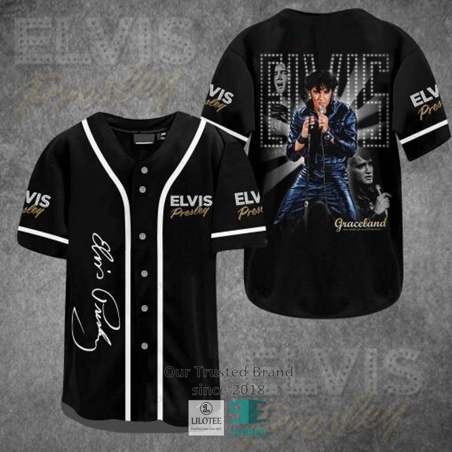 elvis presley graceland black baseball jersey 1 33209