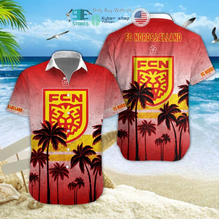 fc nordsjaelland palm tree hawaiian shirt shorts 1 17756