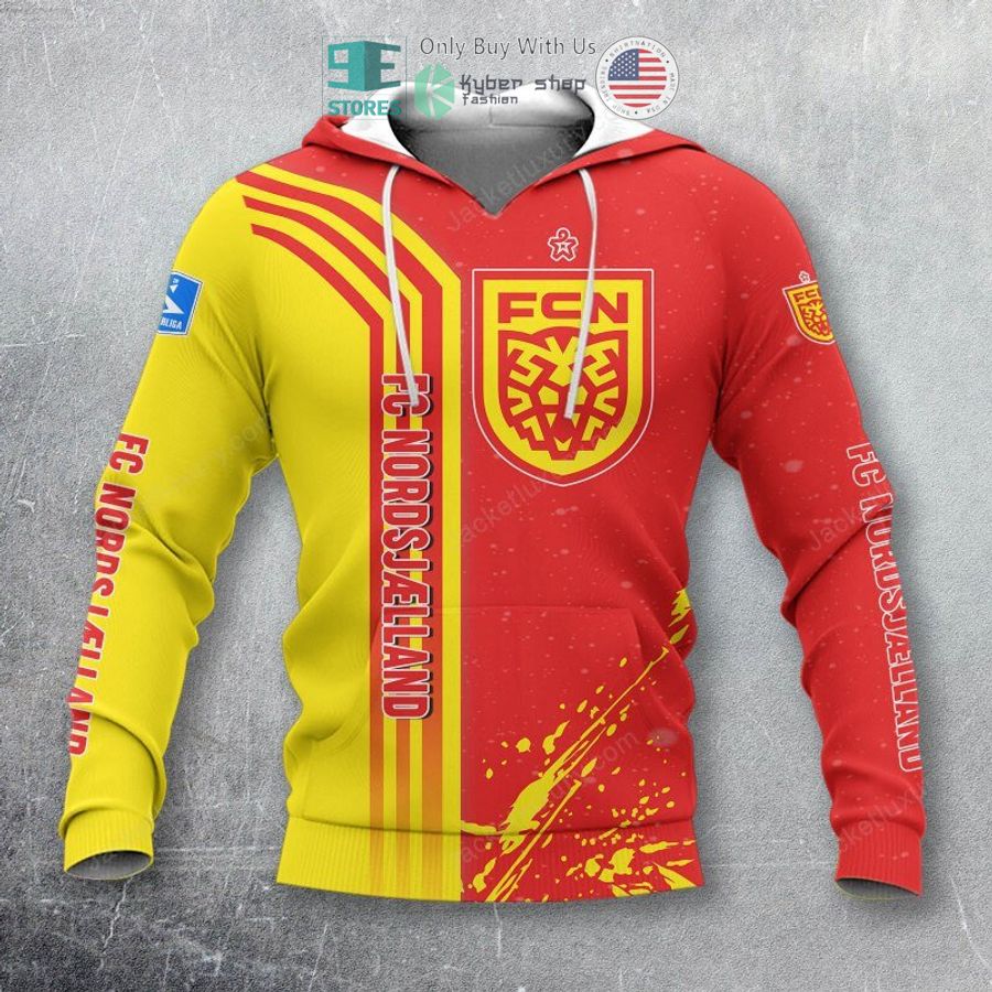 fc nordsjaelland yellow red polo shirt hoodie 2 73863