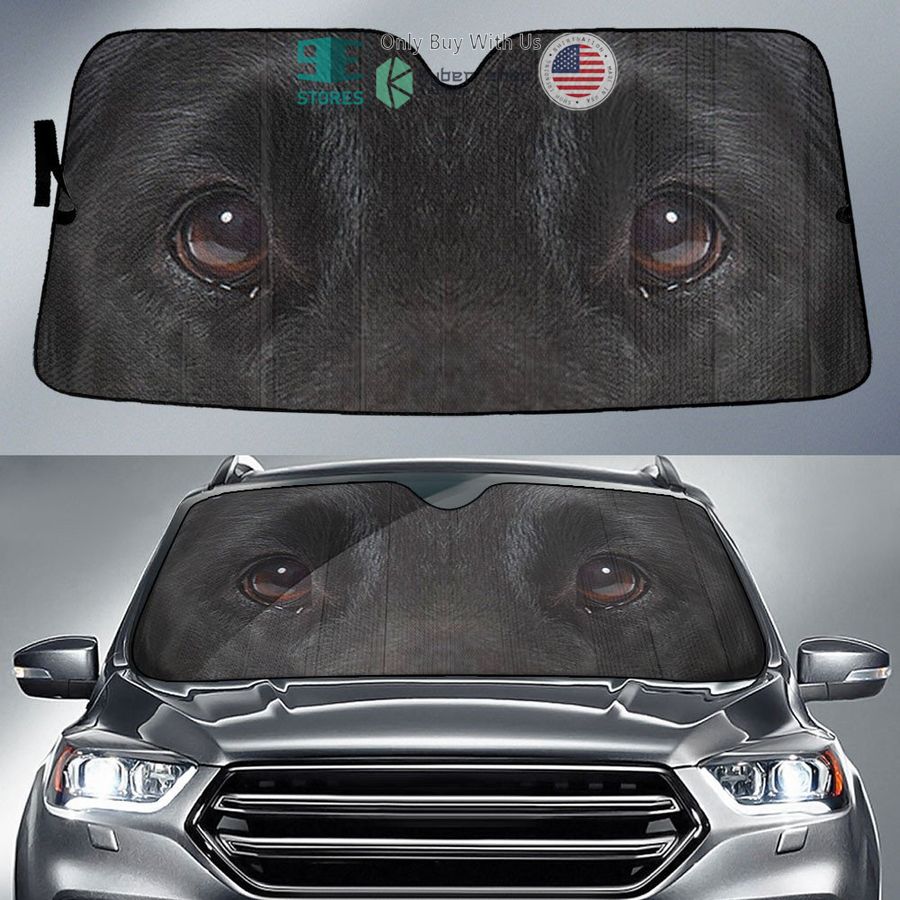 flat coated retriever eyes car sun shade 1 91458