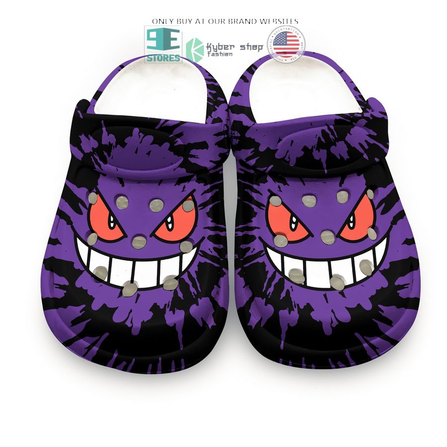 gengar tie dye face purple crocs crocband shoes 1 2635