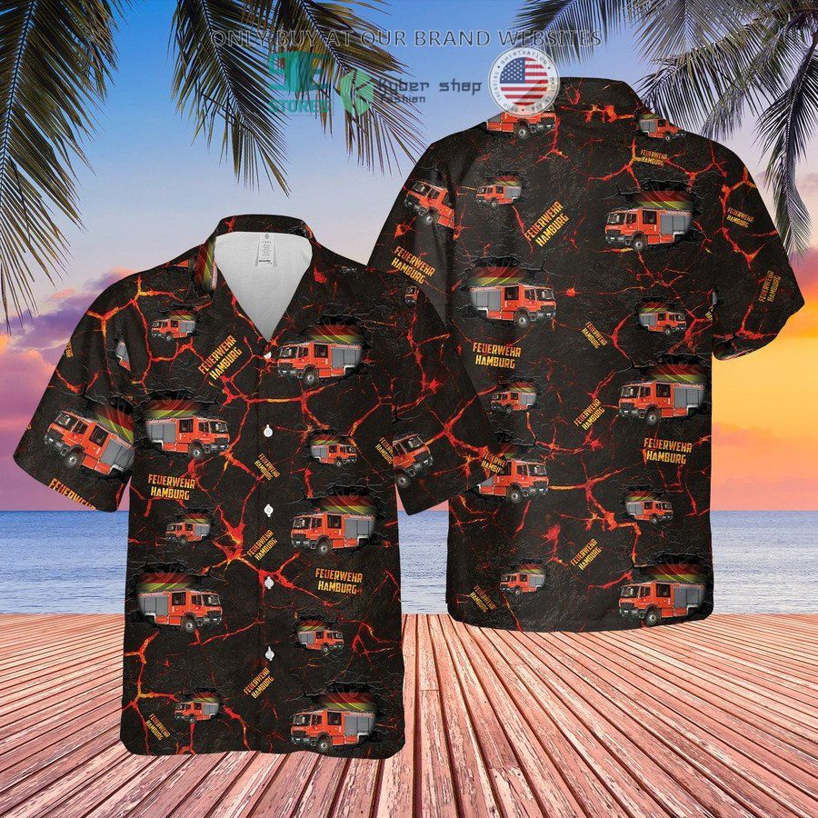 german feuerwehr hamburg fire truck black hawaiian shirt 2 12615