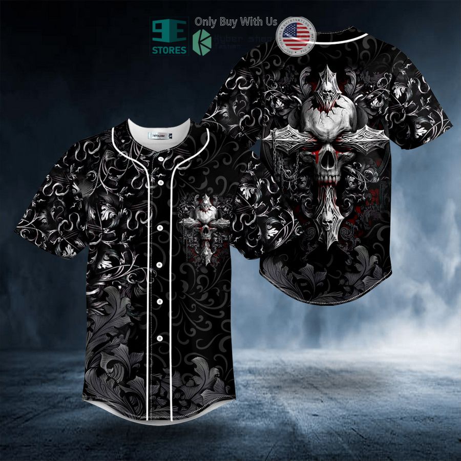 ghost cross skull baseball jersey 1 73030