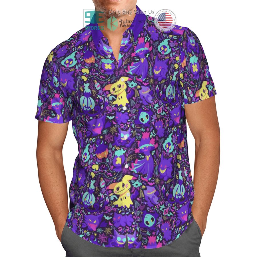 ghost pokemon hawaiian shirt shorts 2 23655