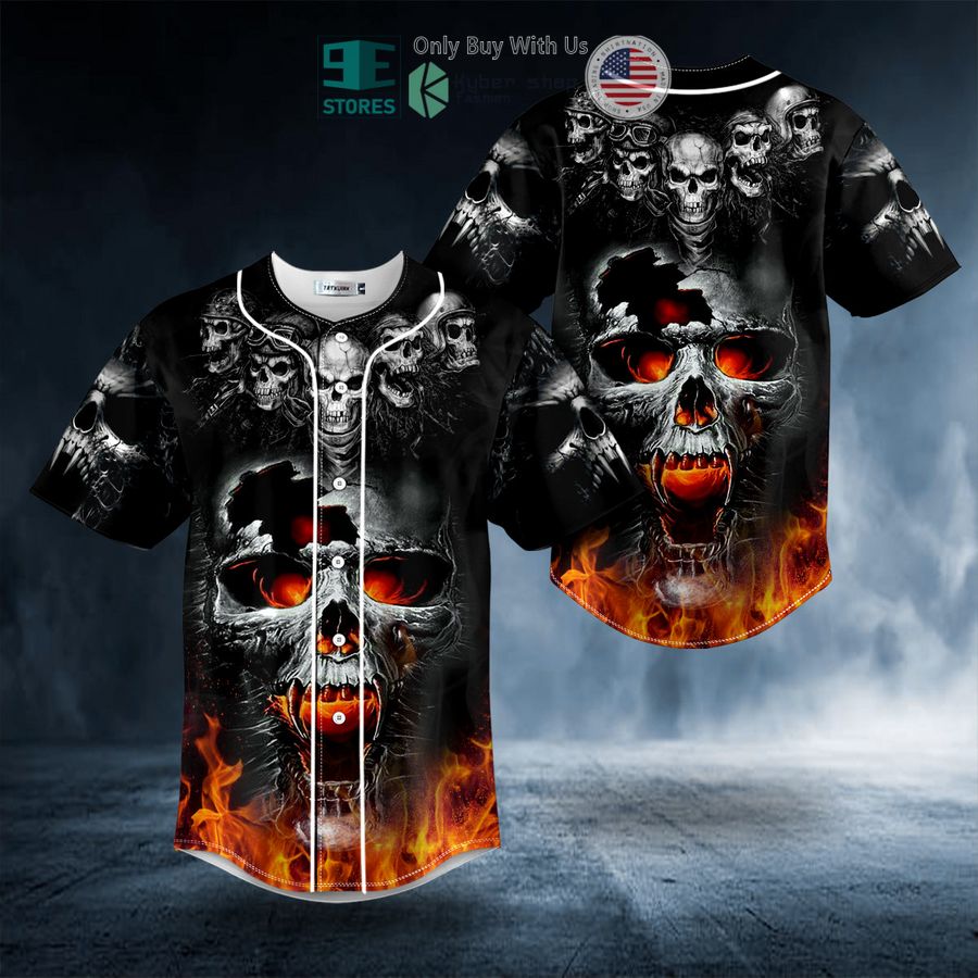 ghost rider fire skull baseball jersey 1 15436