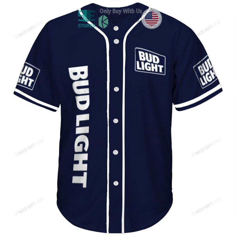 god first family second then bud light blue baseball jersey 2 6660